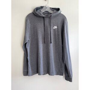 Y2K Nike Hoodie Sweatshirt Womens M Gray Embroidered Logo